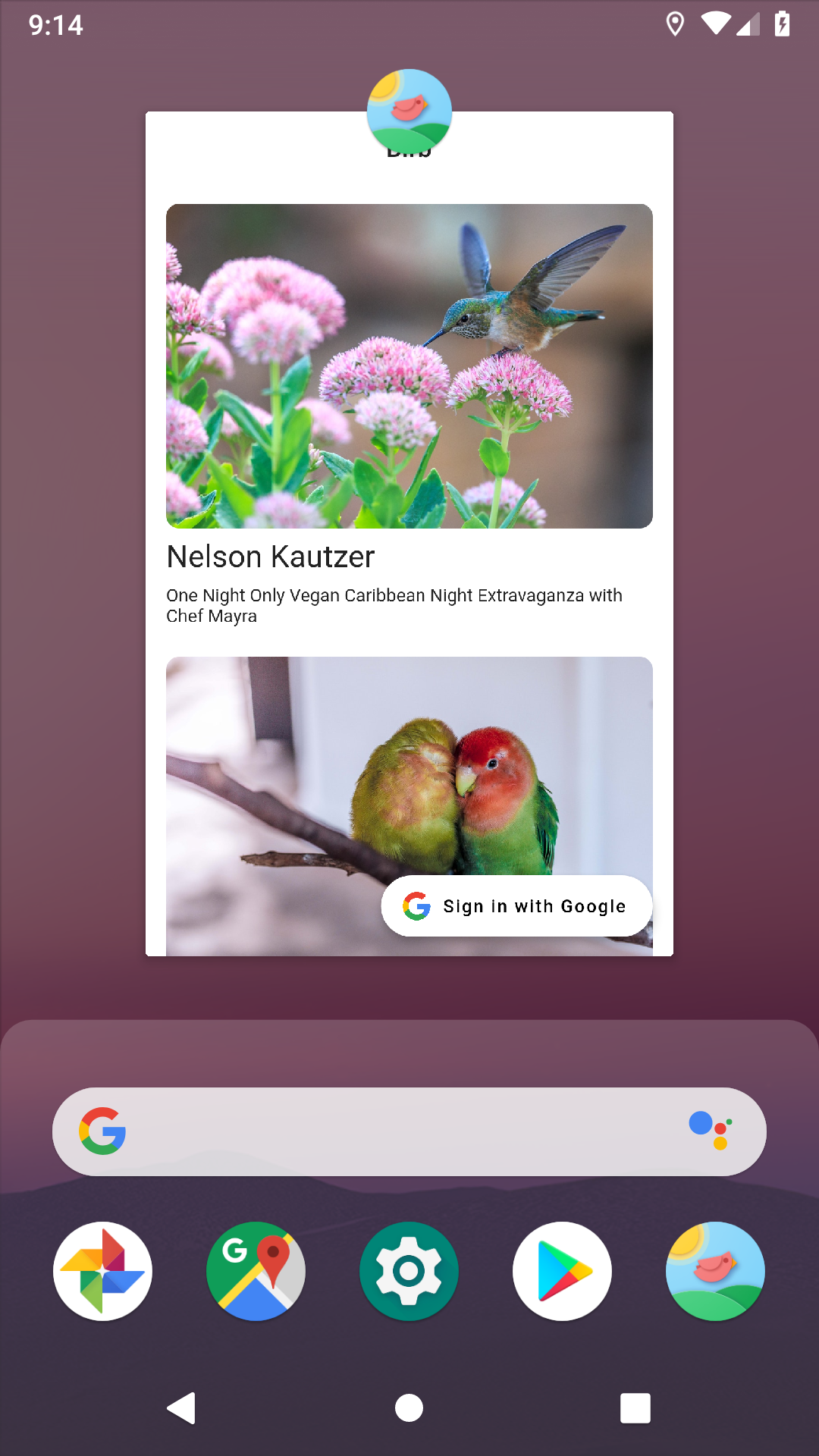 Birb logo on Android app switcher
