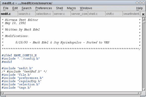 Nedit screenshot