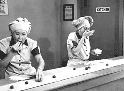 The famous chocolate factory scene from I Love Lucy