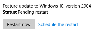Windows Update Restart Now Button
